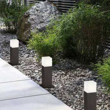 Lampadar de exterior Hudson, TRIO, 8.5x8.5x30 cm, 3.5W, 1x E14, aluminiu, antracit/alb imagine