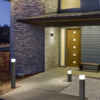 Lampadar de exterior Hudson, TRIO, 8.5x8.5x80 cm, 3.5W, 1x E14, aluminiu, antracit/alb imagine