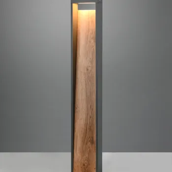 Lampadar de exterior Salmon, TRIO, 21.5x9.5x100 cm, 11W, 1x SMD, aluminiu, antracit/natur imagine