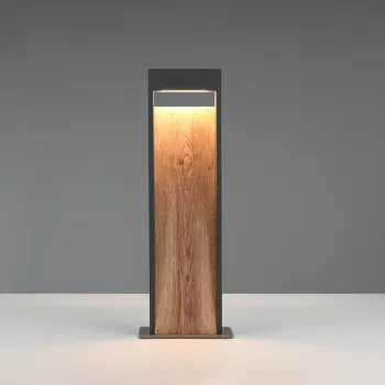 Lampadar de exterior Salmon, TRIO, 21.5x9.5x60 cm, 11W, 1x SMD, aluminiu, antracit/natur imagine