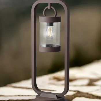 Lampadar de exterior Sambesi, TRIO, 23x21x60 cm, 28W, 1x E27, aluminiu, ruginiu imagine