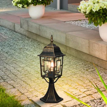 Lampadar de exterior Volturno, TRIO, 17x47.5 cm, 60W, 1x E27, aluminiu, ruginiu antic imagine