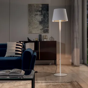 Lampadar ELTAP, Vespillo, 38x154 cm, 1xE27, 15W, otel/PVC, alb/auriu imagine