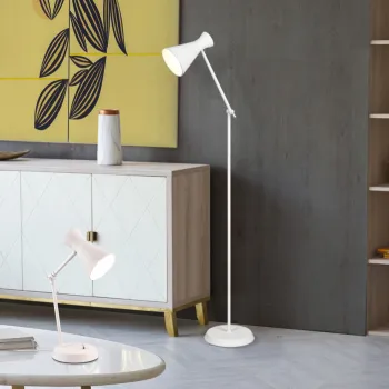 Lampadar Enzo, RL, 25x48.8x150 cm, 10W, 1x E27, metal, alb mat imagine