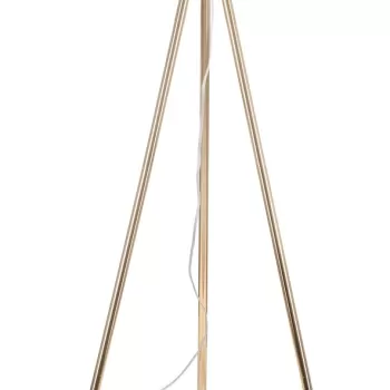 Lampadar Feather, Mauro Ferretti, O46 x 147 cm, 1 x E27, 40W, fier/plastic, auriu/alb imagine