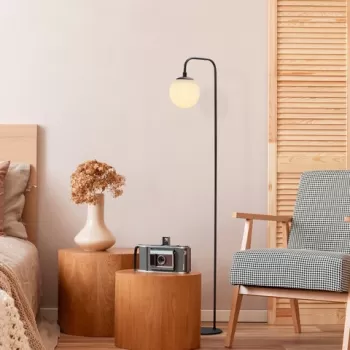 Lampadar, Fulgor, 942FLG1340, Metal, Negru / Crem imagine