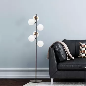 Lampadar, Fulgor, 942FLG1514, Metal, Negru imagine