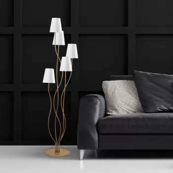 Lampadar, Fulgor, 942FLG1543, Metal, Aur/Alb imagine