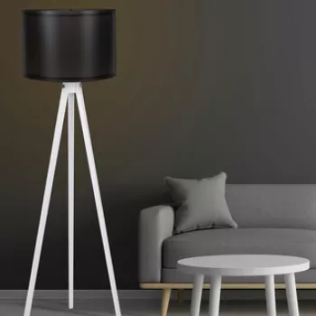 Lampadar, FullHouse, 390FLH1105, MDF, Alb/Negru imagine