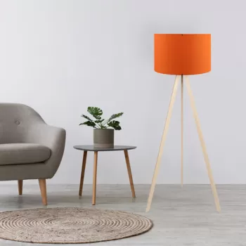 Lampadar, Insignio, 780SGN2418, 70% MDF/30% tesatura PVC, Portocaliu / Stejar imagine