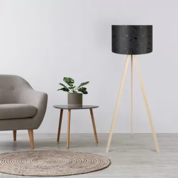 Lampadar, Insignio, 780SGN2435, 70% MDF/30% tesatura PVC, Negru / Crem imagine