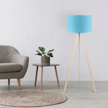 Lampadar, Insignio, 780SGN2454, 70% MDF/30% tesatura PVC, Albastru / Crem imagine