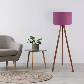 Lampadar, Insignio, 780SGN2455, 70% MDF/30% tesatura PVC, Liliac / Maro imagine