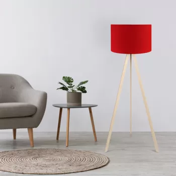 Lampadar, Insignio, 780SGN2463, 70% MDF/30% tesatura PVC, Rosu / Crem imagine