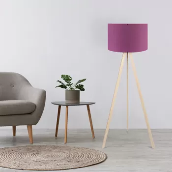 Lampadar, Insignio, 780SGN2466, 70% MDF/30% tesatura PVC, Liliac / Crem imagine