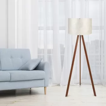 Lampadar, Insignio, 780SGN3436, 70% MDF/30% tesatura PVC, Maro / Ecru imagine