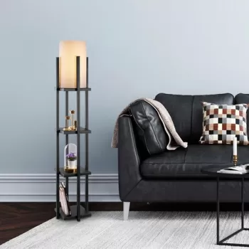 Lampadar, Lampana, 211LMP1101, Metal, Negru imagine