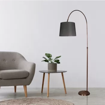 Lampadar, Luin, 534LUN3193, Metal, Crom / Negru imagine