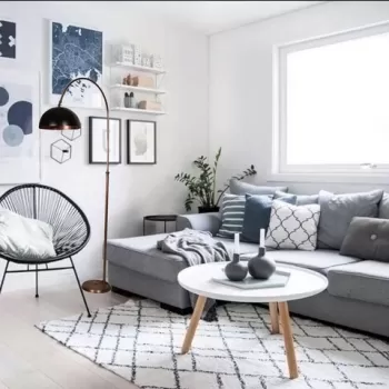 Lampadar, Luin, 534LUN3194, Metal, Crom / Negru imagine