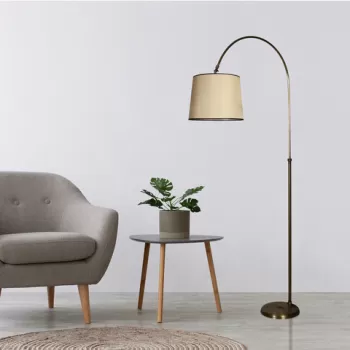 Lampadar, Luin, 534LUN3203, Metal, Crom / Bej imagine