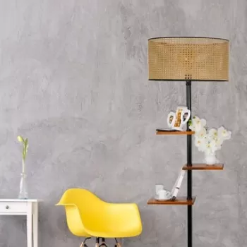 Lampadar, Luin, 534LUN3248, Metal, Negru/Maro imagine