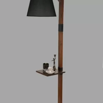 Lampadar, Luin, 534LUN3673, Lemn, Negru imagine