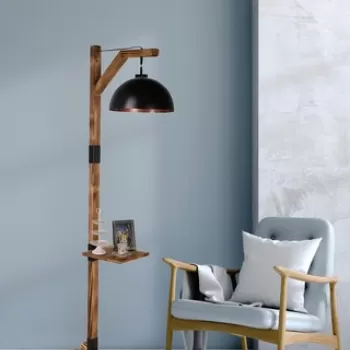 Lampadar, Luin, 534LUN3678, Lemn, Negru imagine