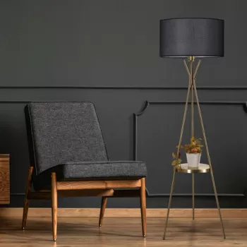 Lampadar, Luin, 534LUN3689, Metal, Negru imagine