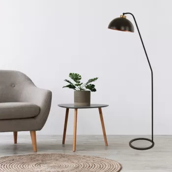 Lampadar, Luin, 534LUN4185, Metal, Negru imagine