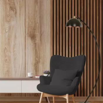 Lampadar, Luin, 534LUN4195, Metal, Negru imagine