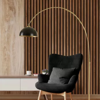 Lampadar, Luin, 534LUN4257, Metal, Aur/Negru imagine