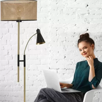 Lampadar, Luin, 534LUN4276, Metal, Rachita / Negru imagine