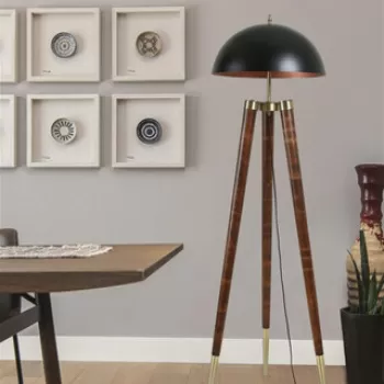 Lampadar, Luin, 534LUN4387, Corp din carpen, Nuc negru imagine