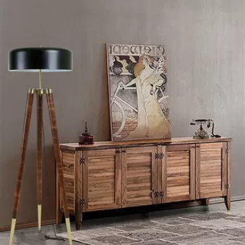 Lampadar, Luin, 534LUN4389, Corp din carpen, Nuc negru imagine