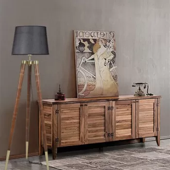 Lampadar, Luin, 534LUN4391, Corp din carpen, Nuc negru imagine