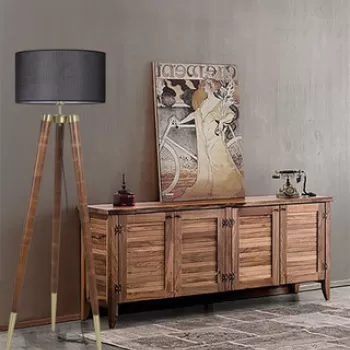 Lampadar, Luin, 534LUN4394, Corp din carpen, Nuc negru imagine