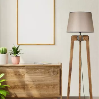 Lampadar, Luin, 534LUN4419, Lemn de brad, Nuc / Bej imagine