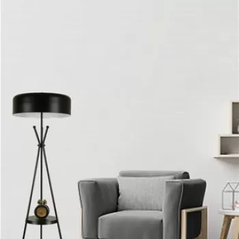 Lampadar, Luin, 534LUN4438, Metal, Negru imagine