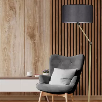 Lampadar, Luin, 534LUN4443, Metal, Aur/Negru imagine