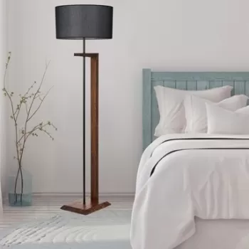 Lampadar, Luin, 8276-1, E27, 60 W, metal/lemn/textil imagine