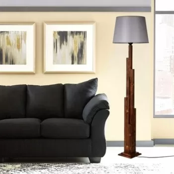 Lampadar, Luin, 8301-5, E27, 60 W, lemn/textil imagine