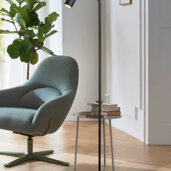 Lampadar Marley, TRIO, 23x39x151 cm, 5W, 1x GU10, metal, negru mat imagine