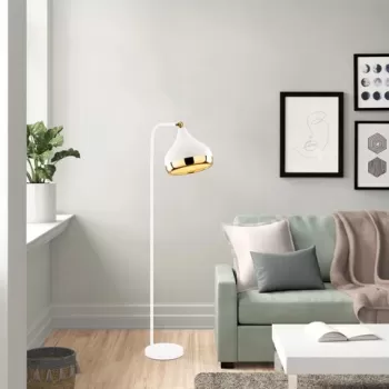 Lampadar, Opviq, 892OPV1131, Metal, Alb/Auriu imagine