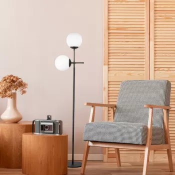 Lampadar, Opviq, 892OPV1146, Metal, Negru imagine