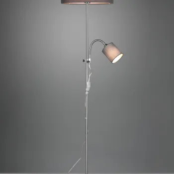 Lampadar Owen, RL, 36x160 cm, 42W / 10W, 1x E27 / 1x E14, metal, nichel mat imagine