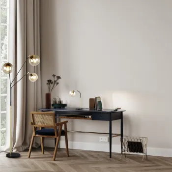 Lampadar Paxton, TRIO, 30x18x200 cm, 10W, 3x E27, metal, negru/auriu imagine