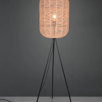 Lampadar Runa, TRIO, 35x150 cm, 40W, 1x E27, metal, negru mat/bej imagine