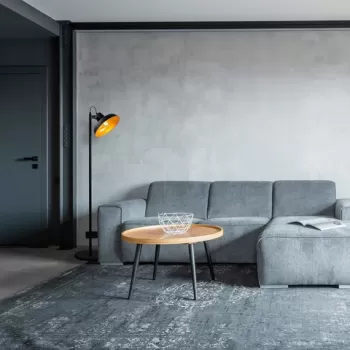 Lampadar, Tatum, 584TTM1507, Metal, Negru/Auriu imagine