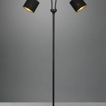 Lampadar Tommy, RL, 60x25x130 cm, 40W, 2x E14, metal/textil, negru mat imagine