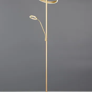 Lampadar Willis, TRIO, 40x180 cm, 39W/5.5W, 2x SMD, metal, auriu imagine